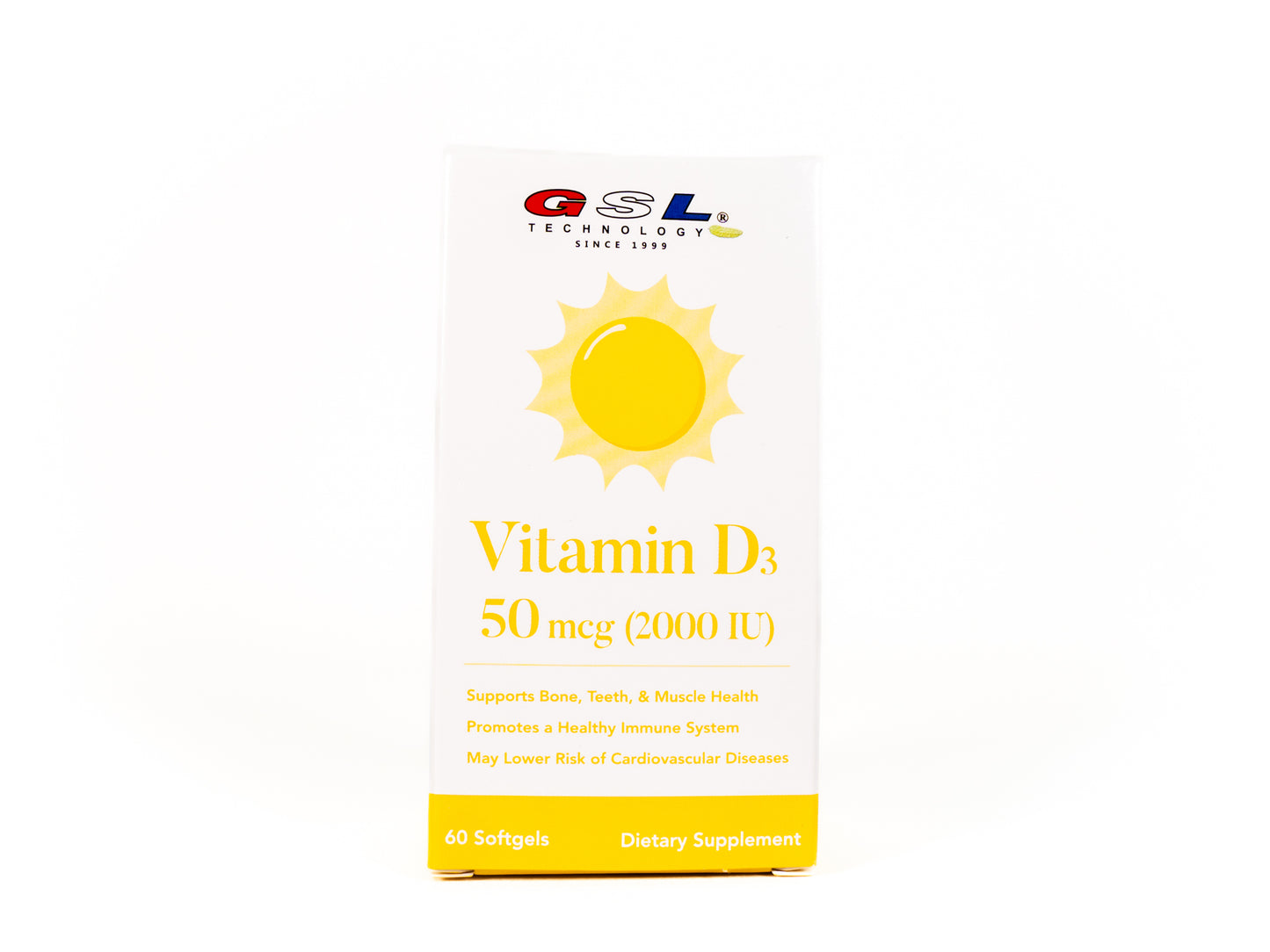 Vitamin D3 | 50 mcg (2000 IU) Per Softgel | Dietary Supplement for Bone Health | Made in USA