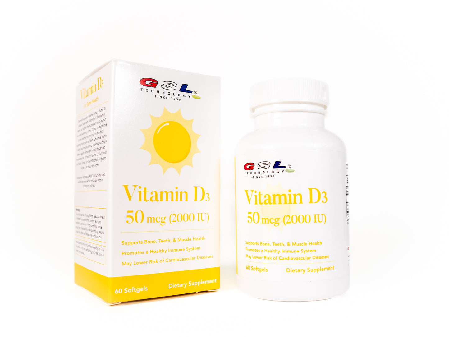 Vitamin D3 | 50 mcg (2000 IU) Per Softgel | Dietary Supplement for Bone Health | Made in USA