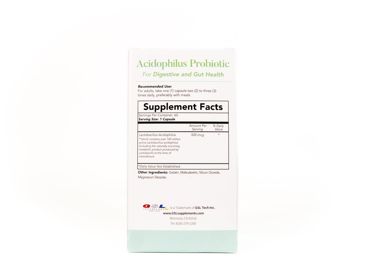 Acidophilus Probiotic | 100 Million Active Organisms | Dietary Supplement for Gut Health | Made in the USA