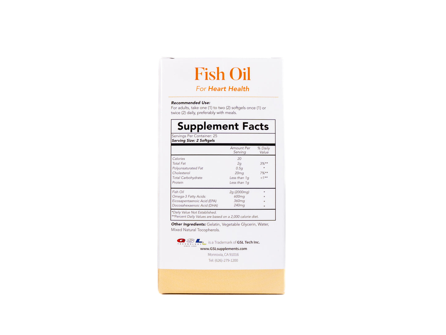 Fish Oil | 1000 mg (300 mg of Omega-3) | Dietary Supplement for Heart Health & Inflammation | Made in the USA