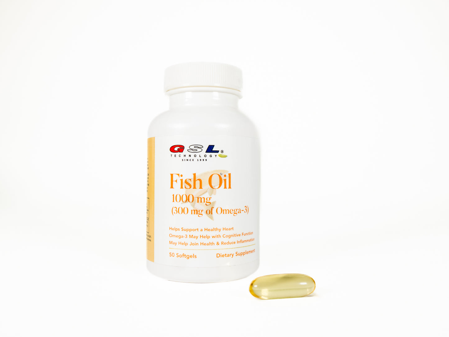 Fish Oil | 1000 mg (300 mg of Omega-3) | Dietary Supplement for Heart Health & Inflammation | Made in the USA