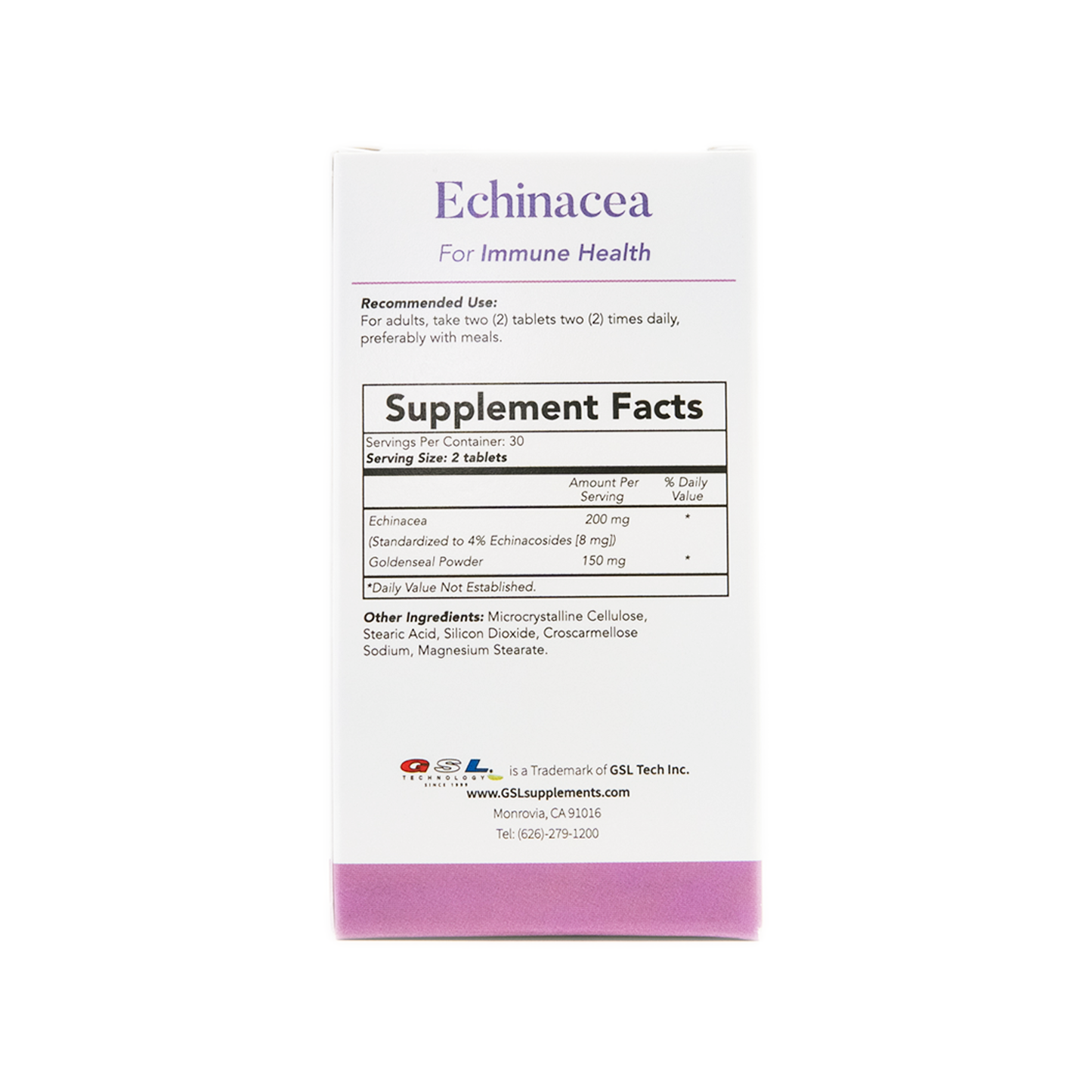 Echinacea with Goldenseal | 200 MG of Echinacea Extract Standardized to 4% Echinacosides | Supports a Healthy Immune System | Made in USA