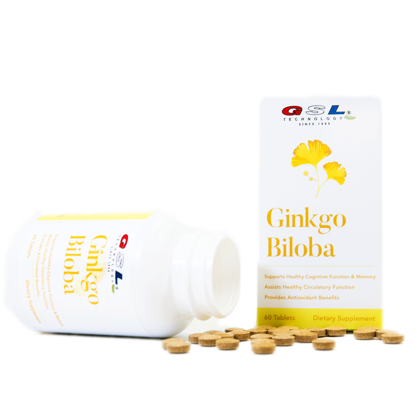 Ginkgo Biloba | 60MG of Ginkgo Biloba 50:1 Extract (Equivalent to 3000MG Per Tablet) | Made in USA (60 Tablets)