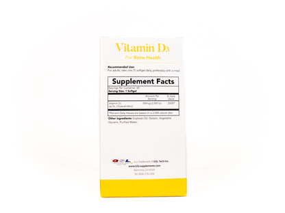 Vitamin D3 | 50 mcg (2000 IU) Per Softgel | Dietary Supplement for Bone Health | Made in USA